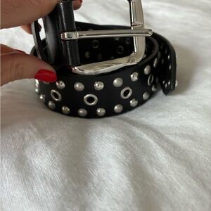 Isabel Marant Black and Silver Studded Belt